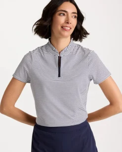 Zenergy® UPF Ruffle Striped Half Zip