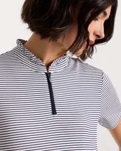 Zenergy® UPF Ruffle Striped Half Zip