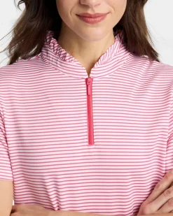 Zenergy® UPF Ruffle Striped Half Zip