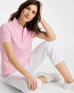 Zenergy® UPF Ruffle Striped Half Zip