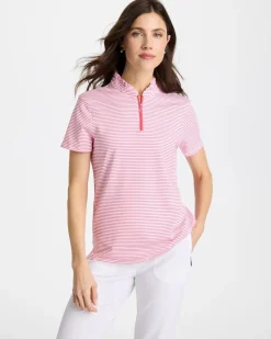 Zenergy® UPF Ruffle Striped Half Zip