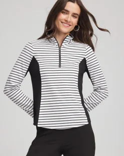 Zenergy® UPF Striped Block Half Zip