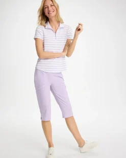 Zenergy® UPF Striped Half Zip Polo