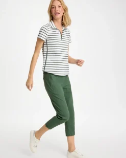 Zenergy® UPF Striped Half Zip Polo