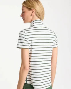 Zenergy® UPF Striped Half Zip Polo