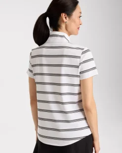 Zenergy® UPF Striped Half-Zip Polo