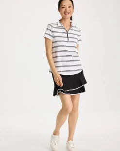 Zenergy® UPF Striped Half-Zip Polo