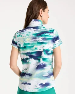 Zenergy® UPF Watercolor Half Zip Polo
