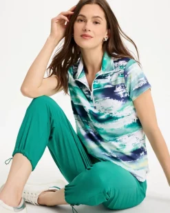 Zenergy® UPF Watercolor Half Zip Polo