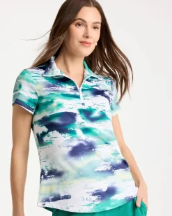 Zenergy® UPF Watercolor Half Zip Polo
