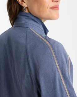 Zenergy® UPF Zip-Front Caviar Trim Jacket
